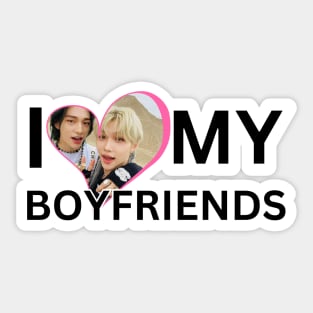 Kpop Ateez Stay I Love My Boyfriends Hyunjin and Felix Heart Sticker